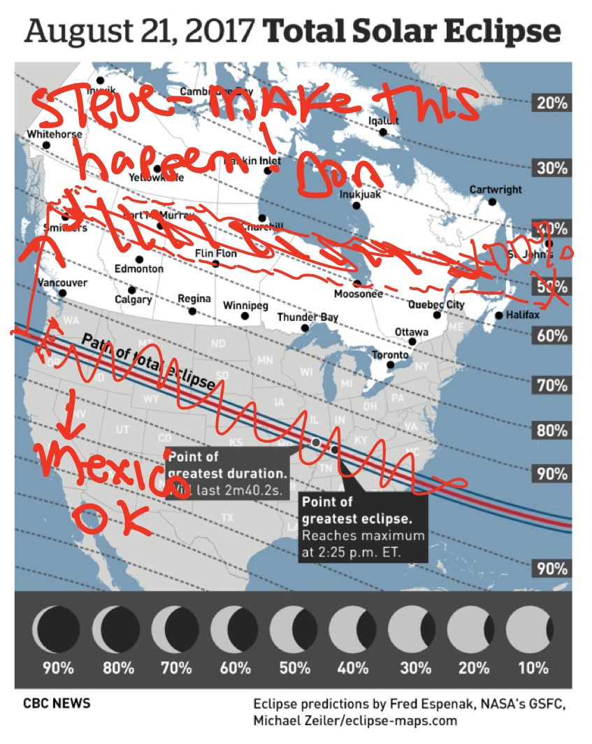 New path of the 2017 solar eclipse.